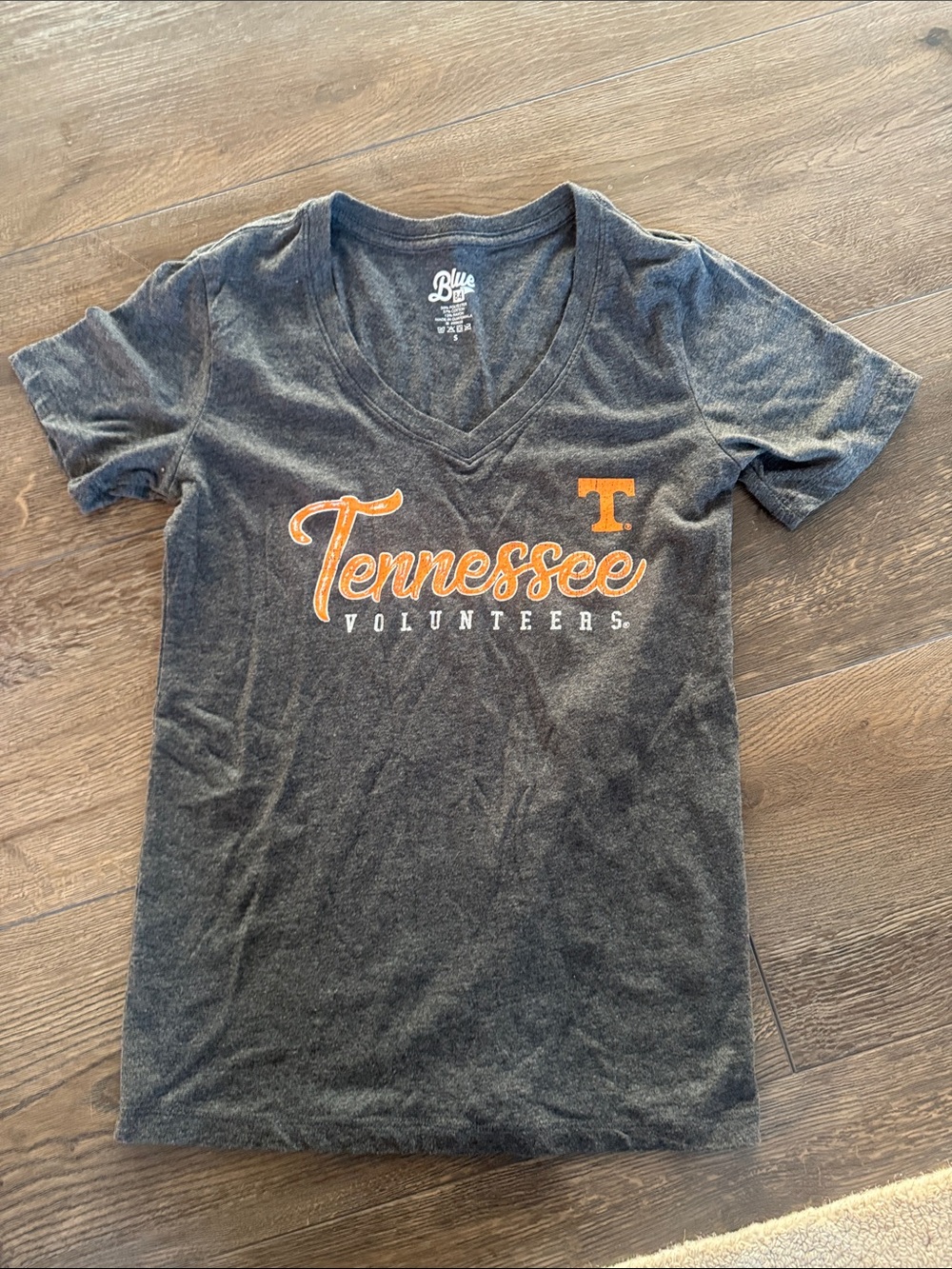 Blue 84 Tennessee Volunteers V-Neck Tee - Gray with Orange Logo